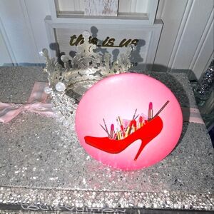 New Pink Copact Mirror With Red Heel